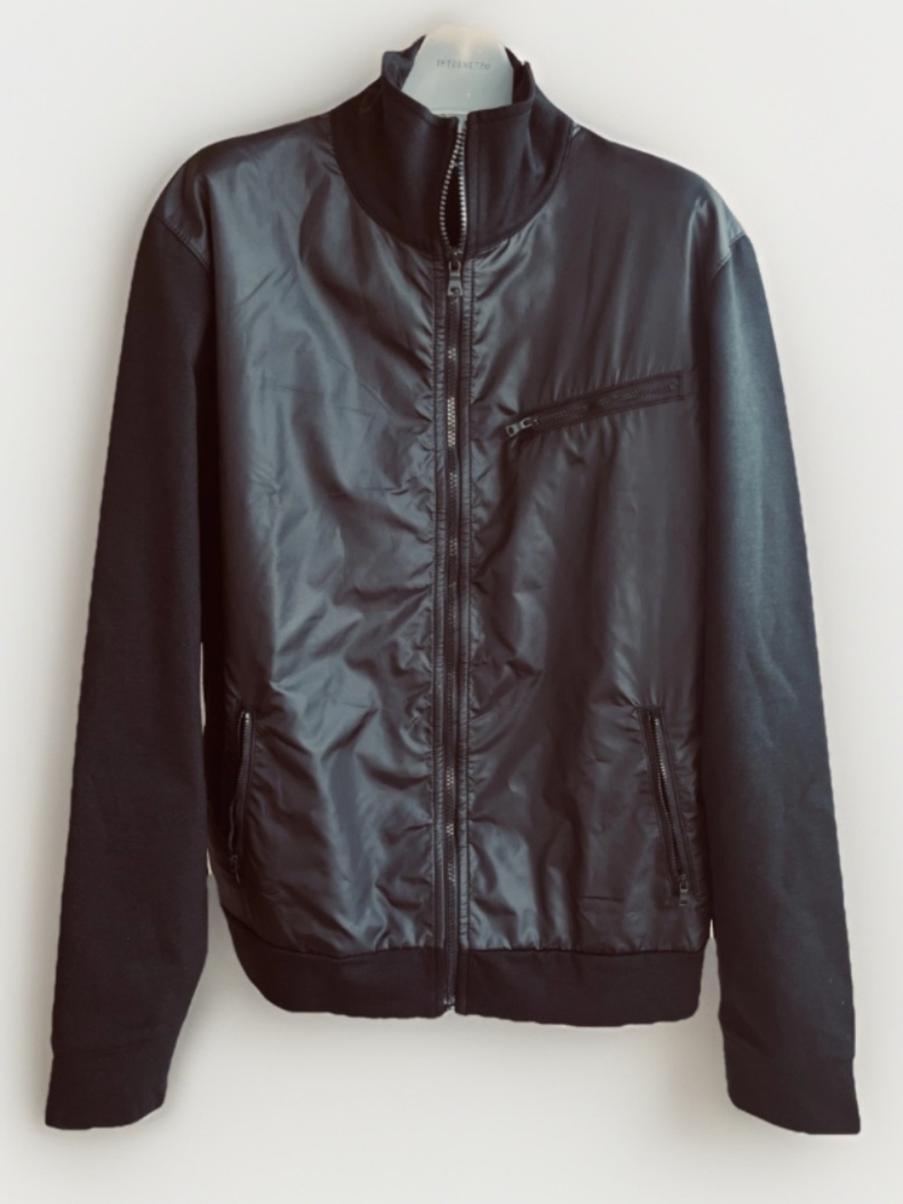 GAP Y2K archive Men's Mixed Media Hybrid Bomber Jacket Black Size L Full Zip Vnt